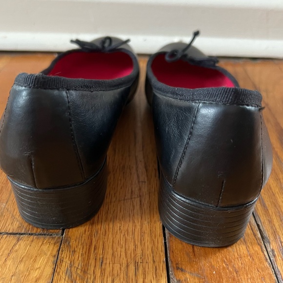 Chaps Black Leather Ballerina Flats, Size 8 - Picture 5 of 5